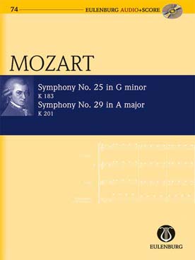 Illustration de Symphonies N° 25 K 183 en sol m et N° 29 K 201 en la M