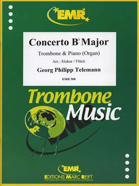 Illustration de Concerto en si b M (tr. Slokar/Flück) pour trombone ou trombone alto et piano ou orgue  