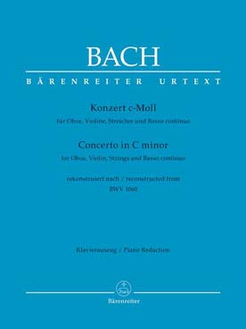 Illustration de Concerto BWV 1060 en do m pour hautbois, violon, cordes et clavecin d'après le concerto pour 2 clavecins, réd. hautbois et violon et piano
