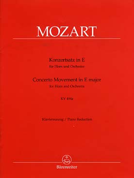 Illustration de Mouvement du concerto K 494 A en mi M