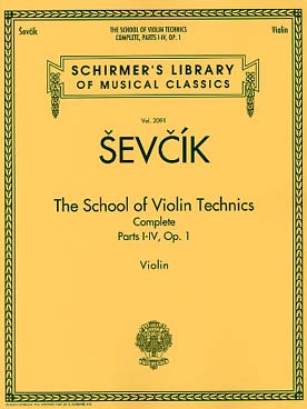 Illustration de Op. 1 : École de la technique du violon - Vol. 1 à 4 réunis (éd. Schirmer)