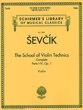 Illustration de Op. 1 : École de la technique du violon - Vol. 1 à 4 réunis (éd. Schirmer)
