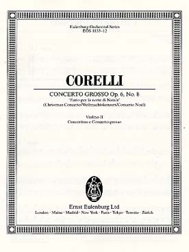 Illustration de Concerto grosso op. 6/8 en sol m "de Noël" pour 2 violons, violoncelle et orchestre à cordes - violon 2 solo concertant/rip.