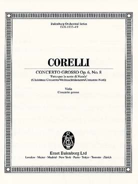 Illustration de Concerto grosso op. 6/8 en sol m "de Noël" pour 2 violons, violoncelle et orchestre à cordes - alto