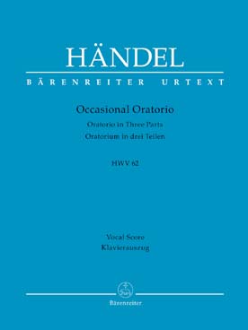 Illustration de Occasional Oratorio HWV 62, réd. chant/ piano (allemand/anglais)