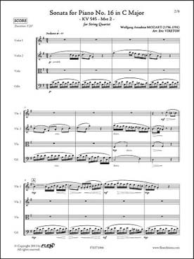 Illustration mozart sonate n° 16 kv 545 2e mouvement