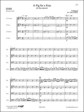 Illustration de A Fig for a kiss pour trompette, tuba, cor et trombone (tr. Lopez)