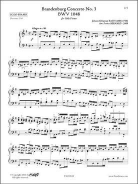 Illustration bach js concerto brandebourgeois n° 3