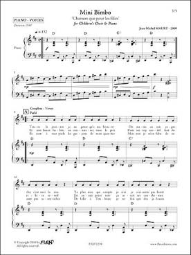 Illustration de Mini bimbo pour chorale d'enfants et piano