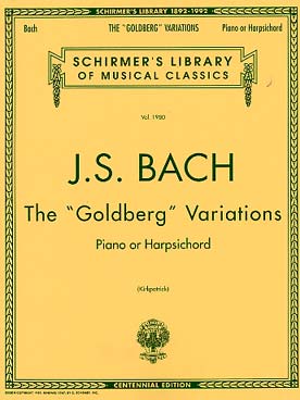 Illustration de Variations Goldberg BWV 988 - éd. Schirmer (rév. Kirkpatrick)