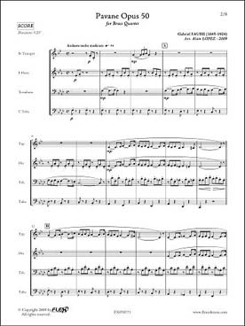 Illustration de Pavane op. 50 (tr. Lopez) pour trompette trombone, cor et tuba