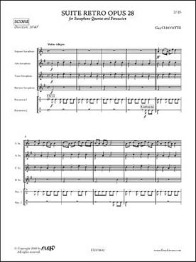 Illustration de Suite rétro op. 28 pour quatuor de saxophones et percussions