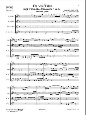 Illustration de L'Art de la fugue : fugue N° 6 (tr. Bourgeois)