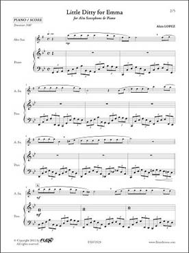 Illustration de Little ditty for Emma pour sax alto et piano