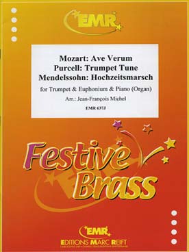 Illustration de DUET ALBUM Vol. 2 : PURCELL Trumpet tune, MOZART Ave verum, MENDELSSOHN Marche nuptiale (tr. J. F. Michel pour trompette, euphonium et piano ou orgue)