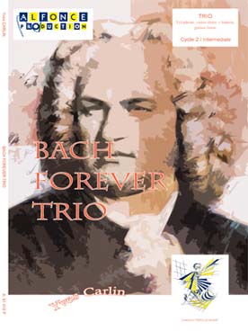 Illustration de Bach forever trio pour xylophone, caisse-claire et guitare basse
