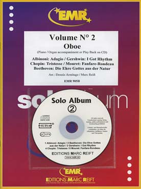 Illustration de SOLO ALBUM (tr. Armitage/Reift) avec accompagnement piano + CD play-along - Vol. 2 : Albinoni, Gershwin, Chopin, Mouret, Beethoven