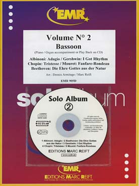 Illustration de SOLO ALBUM (tr. Armitage/Reift) avec accompagnement piano + CD play-along - Vol. 2 : Albinoni, Gershwin, Chopin, Mouret, Beethoven