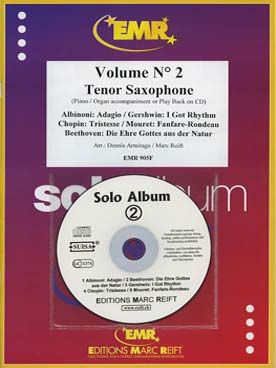 Illustration de SOLO ALBUM (tr. Armitage/Reift) avec accompagnement piano + CD play-along - Vol. 2 : Albinoni, Gershwin, Chopin, Mouret, Beethoven (saxophone ténor)