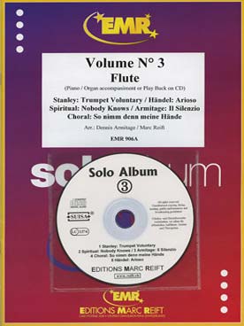 Illustration de SOLO ALBUM (tr. Armitage/Reift) avec accompagnement piano + CD play-along - Vol. 3 : Stanley, anonyme, Haendel