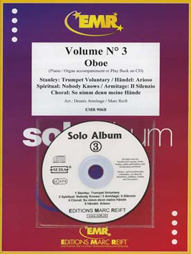 Illustration de SOLO ALBUM (tr. Armitage/Reift) avec accompagnement piano + CD play-along - Vol. 3 : Stanley, anonyme, Haendel