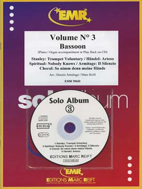 Illustration de SOLO ALBUM (tr. Armitage/Reift) avec accompagnement piano + CD play-along - Vol. 3 : Stanley, anonyme, Haendel