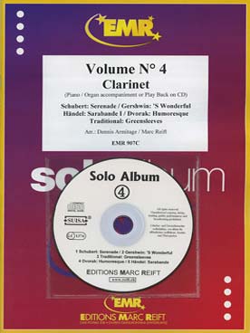 Illustration de SOLO ALBUM (tr. Armitage/Reift) avec accompagnement piano + CD play-along - Vol. 4 : Schubert, Gershwin, anonyme, Dvorak, Haendel