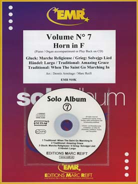 Illustration de SOLO ALBUM (tr. Armitage/Reift) avec accompagnement piano + CD play-along - Vol. 7 : When the saint, Amazing grace GLUCK Marche religieuse...