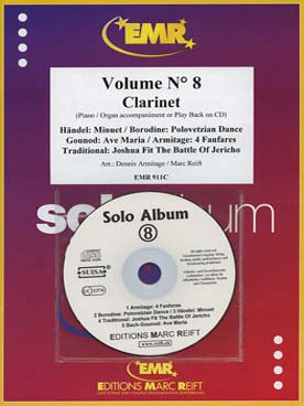 Illustration de SOLO ALBUM (tr. Armitage/Reift) avec accompagnement piano + CD play-along - Vol.  8 : BORODINE Polovetzian dance, ARMITAGE 4 fanfares, HAENDEL Menuet...