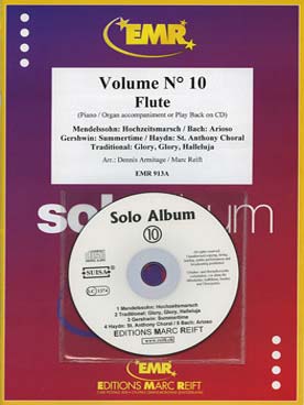 Illustration de SOLO ALBUM (tr. Armitage/Reift) avec accompagnement piano + CD play-along - Vol. 10 : MENDELSSOHN Hochzeitsmarsch, Glory glory halleluja, BACH Arioso...
