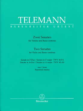 Illustration telemann 2 sonates : twv 41:f4 et a6