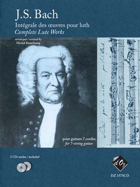 Illustration de Intégrale des compositions pour luth (tr. Beauchamp) pour guitare 7 cordes avec CD