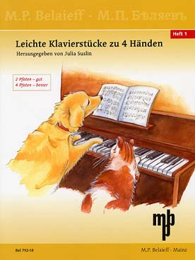Illustration de PIECES FACILES POUR PIANO 4 MAINS - Vol. 1