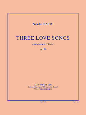 Illustration de Three love songs op. 96 pour soprano et piano