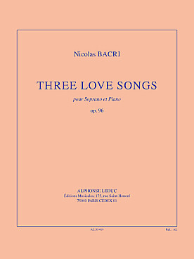 Illustration de Three love songs op. 96 pour soprano et piano