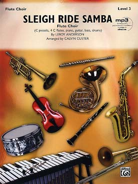 Illustration de Sleigh ride samba pour 4 flûtes, piano, guitare, basse et percussions (tr. Custer)