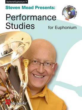 Illustration de PERFORMANCE STUDIES : 18 études avec CD sélectionnées par S. Mead (avancé) - euphonium clé de sol