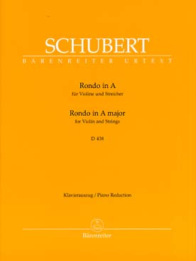 Illustration de Rondo D 438 en la M pour violon et cordes, réd piano