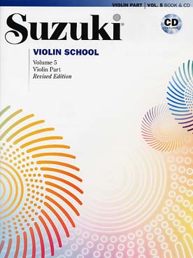 Illustration de SUZUKI Violin School (édition révisée) - Vol. 5 (français/espagnol/italien) avec CD play-along