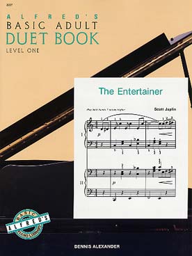 Illustration de Alfred's basic adult piano course - Duet vol. 1 : the Entertainer