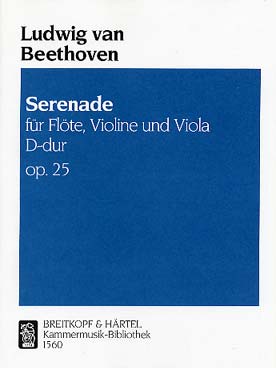Illustration de Sérénade op. 25 en ré M pour flûte, violon et alto