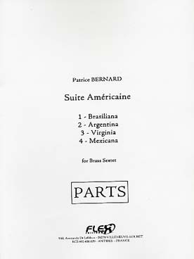 Illustration de Suite Americaine pour sextuor de cuivres (2 trompettes si b, cor, trombone, euphonium, tuba)