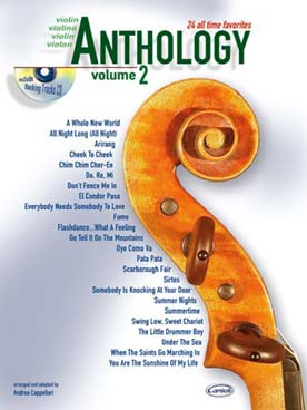 Illustration de ANTHOLOGY : arr. de thèmes célèbres par A. Cappellari, avec CD play-along - Vol. 2 : 24 arrangements