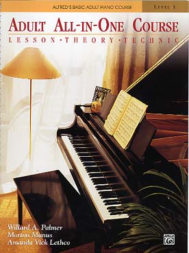 Illustration de ALFRED'S BASIC ADULT ALL-IN-ONE COURSE Lesson, theory, technic - Vol. 1