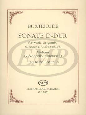 Illustration de Sonate en ré M pour viole de gambe ou violoncelle et violon ou violoncelle ou contrebasse, et basse continue