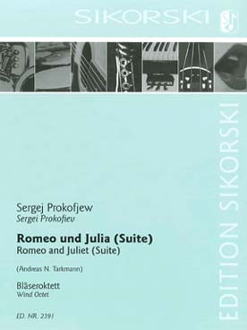 Illustration de Suite de Roméo et Juliette pour octuor à vents (2 hautbois, 2 clarinettes, 2 bassons, 2 cors)