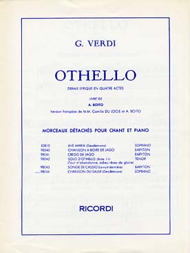 Illustration de Chanson du saule d'Othello pour chant  soprano et piano