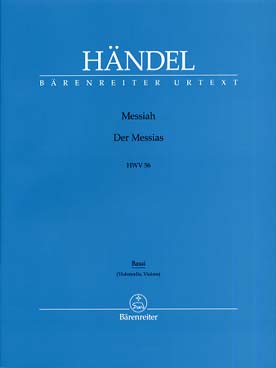 Illustration de Le Messie HWV 56 pour soli, chœur et orchestre, réd. piano (anglais) - cello, contrebasse ou basse continue