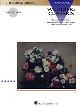Illustration de WEDDING CLASSICS, chants de mariage pour voix basse avec CD play-along : Bach, Schubert, Schumann, Gounod...