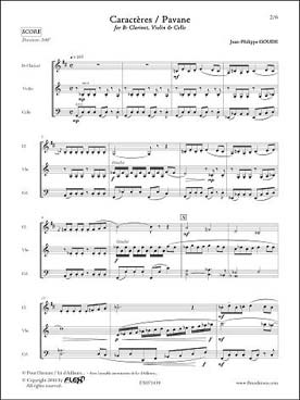 Illustration de Caractères - Pavane pour clarinette et duo à cordes